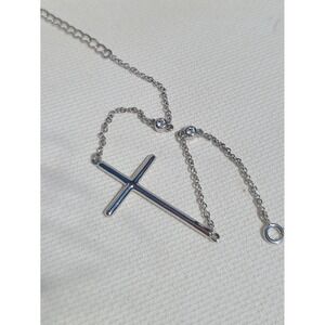 Sterling Silver Plated Cross Adjustable bracelet